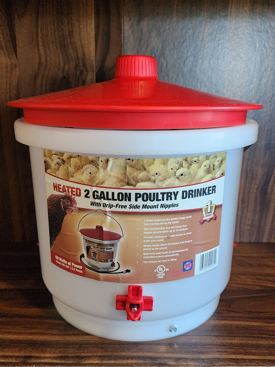 HPD-Heated 2 Gallon Nipple Drinker-CLR