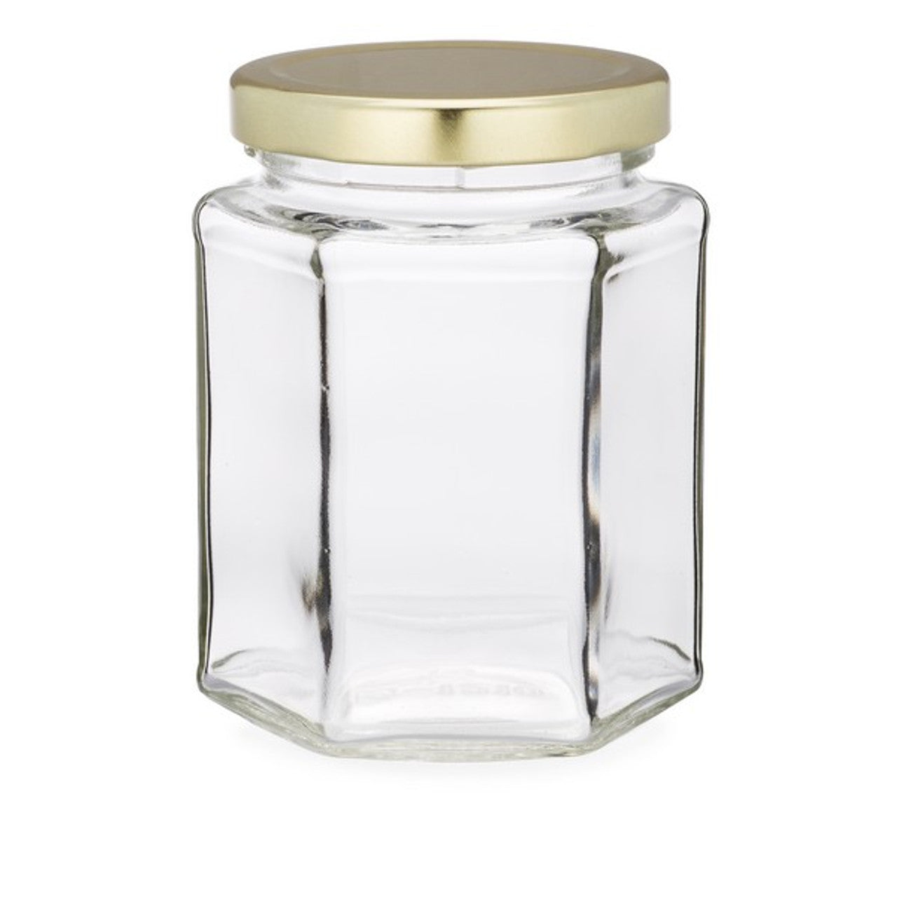 BZ5H-Hex Glass Honey Jar w/lid (9oz)