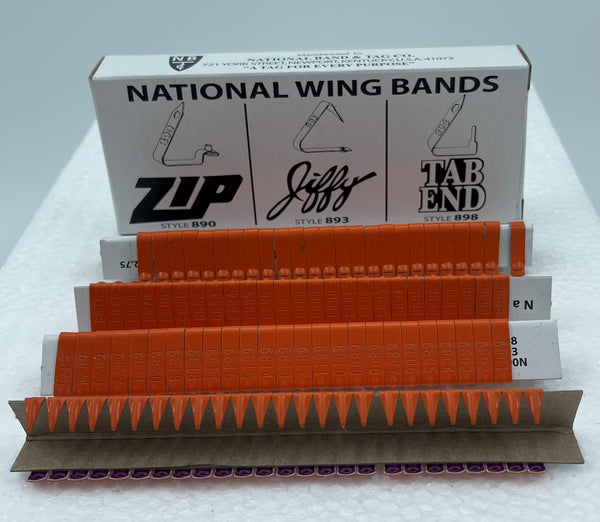 893O/893B Colored Jiffy Wing Bands