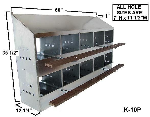 LN10 Kuhl 10 Hole Laying Nest Box