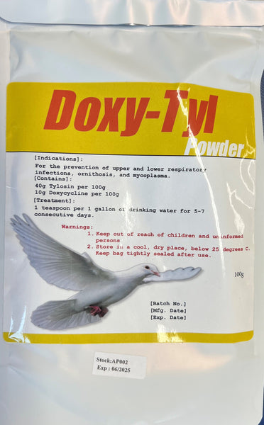 M32-Doxy-Tyl Powder. Respiratory Infections,, Ornithosis and Mycoplasma 100gram