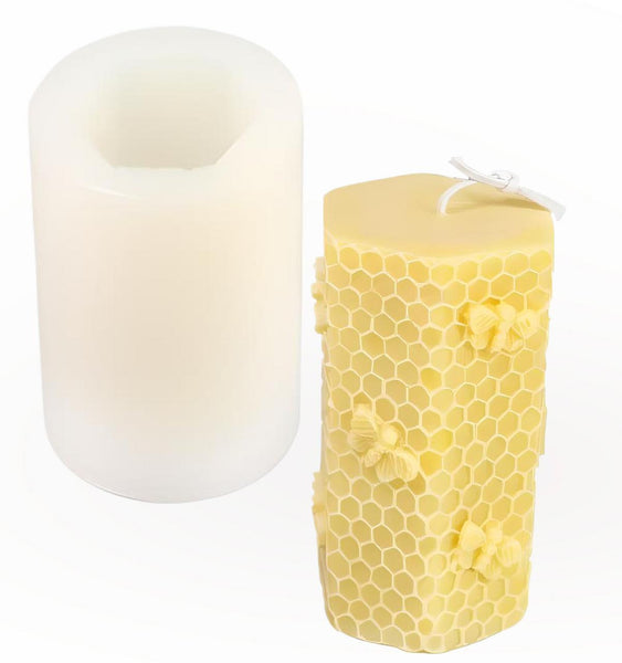 BZPM Honeycomb Hexagon Candle Mold with Bees