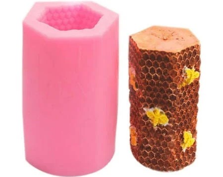 BZPM Honeycomb Hexagon Candle Mold with Bees